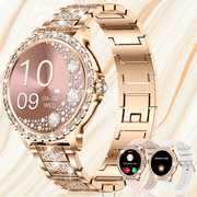 Women's Smartwatch with Phone Function Diamond, 1.32 Inch Smart Watch with Call Function, Menstrual Cycle SpO2 Heart Rate Monitor Sleep Monitor Music Control, 110 Sports Modes Watch for Women for
